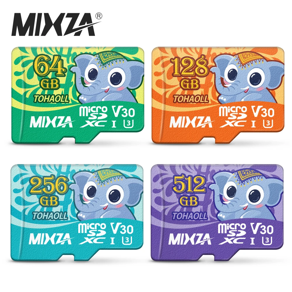 Карта памяти MIXZA Elephant, 256 ГБ, 128 ГБ, 64 ГБ, U3, 80 МБ/с./с, 32 ГБ, Micro sd карта, класс 10, UHS-1, флеш-карта, память Microsd, TF/sd карта s