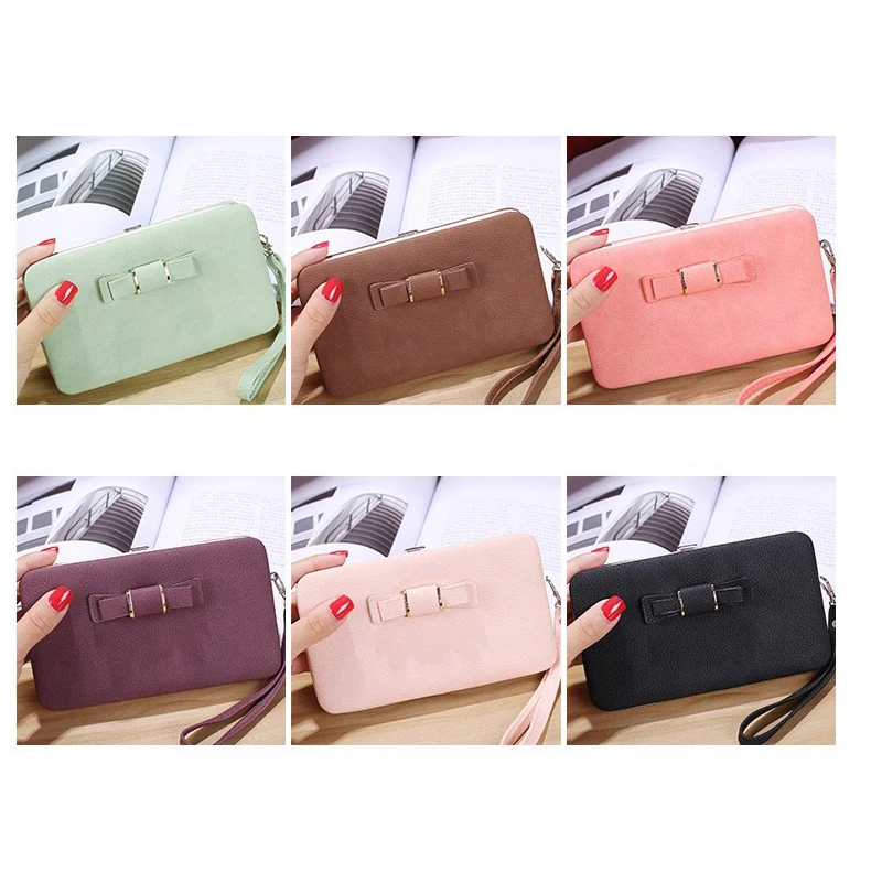 

Female Wallet 2020 New Multifunctional Mobile Phone Bag Bow Multi-card Card Holder Wallet Long Large-capacity Coin Purse