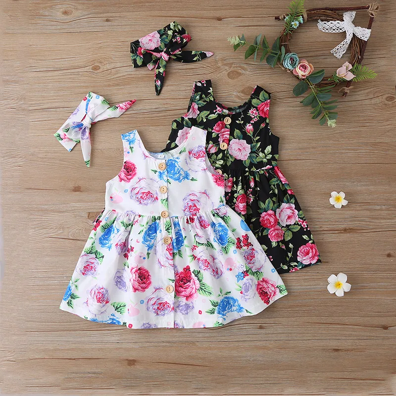 

Модное платье принцессы для девочек, детский праздвечерние чный костюм для младенцев, повязка на голову, топ, юбка, Летнее Детское длинное п...