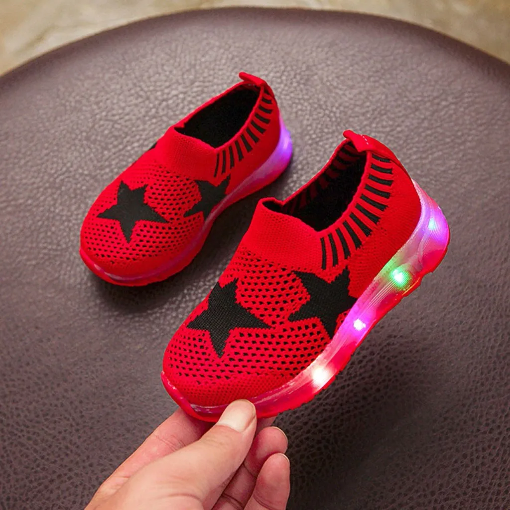 

Children Girls Boys Shoes Toddler Infant Kids Shoes Letter Crystal Led Light Luminous Running Sport Shoes Sneakers 22-31 Drop
