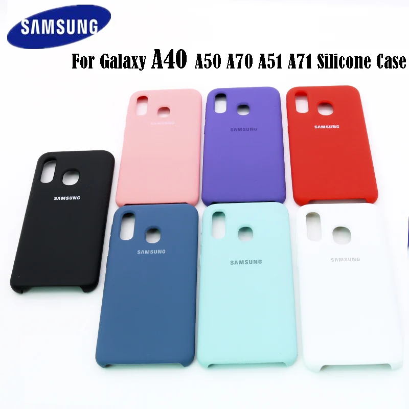 Оригинальный мягкий жидкий силиконовый чехол для Samsung A40 защитный задней двери