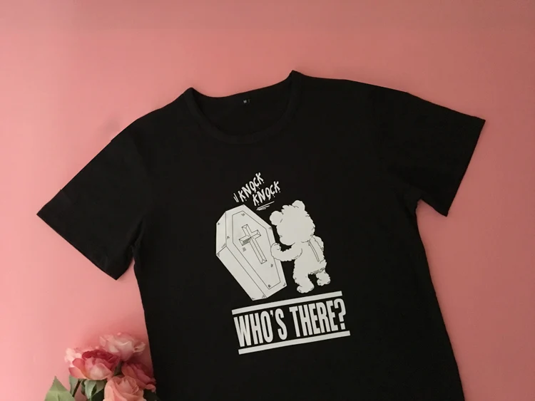 Милая женская футболка Dark Bear свободная летняя хлопковая толстовка с коротким
