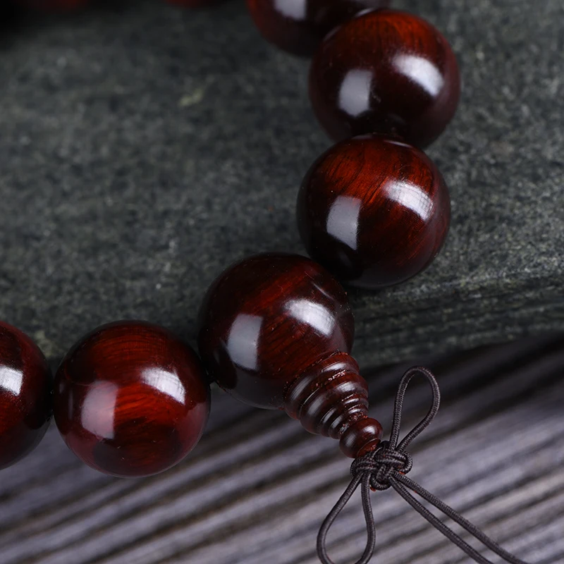 Браслет из красного сандалового дерева с рогом носорога бусина старого