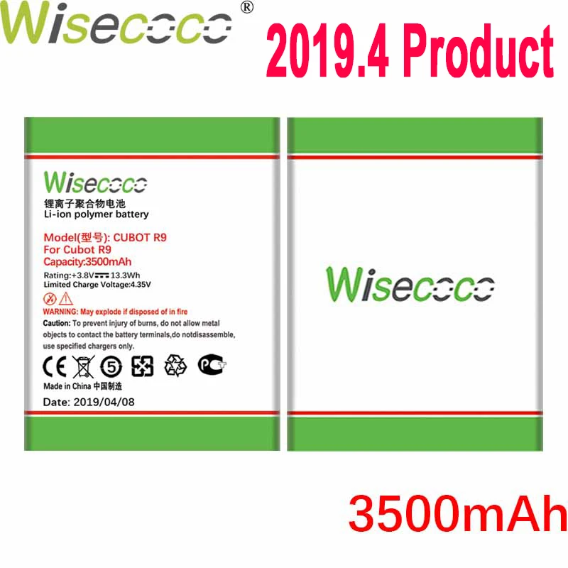 WISECOCO 3500 мАч CUBOT R9 батарея для мобильного телефона CUBOT R9 новейшее производство высокое качество батарея+ код отслеживания