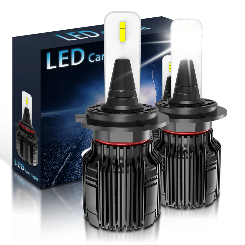 2x LED H7 автомобильные фары H4 Hi/Lo H1 H3 H8 H9 H11 HB3 HB4 9005 9006 9012 HIR2 10000lm 6500K противотуманные