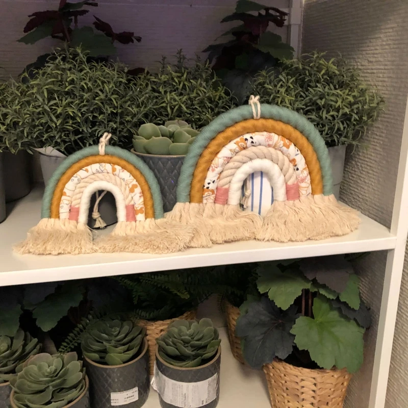 

2021 New Nordic Hand-woven Rainbow Tapestry Children Room Wall Hanging Decorations Decor