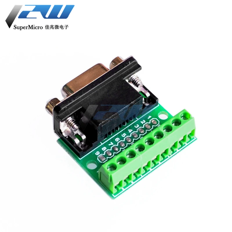 DB9 мужского и женского пола головкой переходником с винтовыми зажимами 9