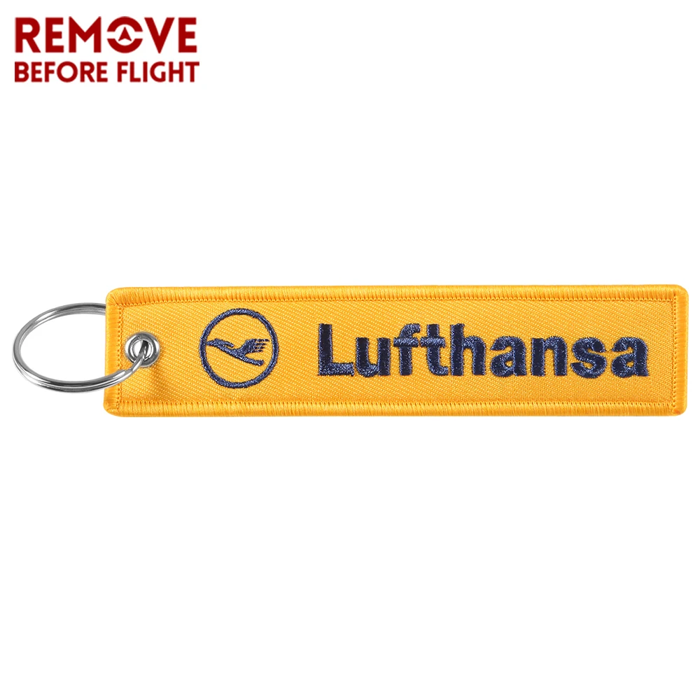 3 шт. Желтые брелки Lufthansa ювелирные изделия вышивка брелок этикетка модный для