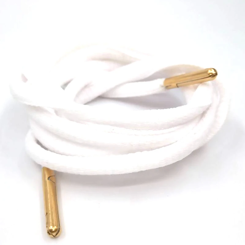 01 white Gold Аксессуары для обуви, шнурки для обуви, белые, круглые, мужские, плоские, замочки, Круглые, Сникеры, кружева, офсетные, кордон, 4 цвета, металлическая головка - Цвет: 01 white Gold