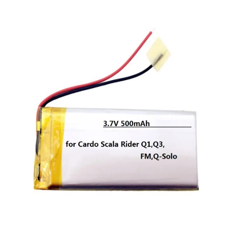 3.7V 500mAh New Battery for Cardo Scala Rider Q1,Q3,FM,Q-Solo Headset Li-Polymer Rechargeable Accumulator Replacement WW452050PL