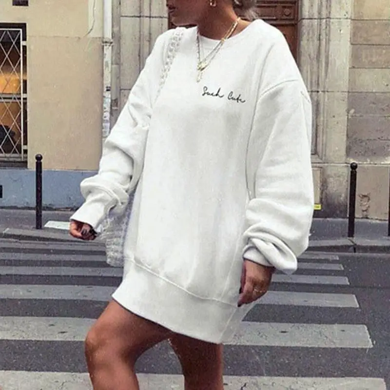 Aartiee однотонный белый пуловер с круглым вырезом Осень зима 2019 теплые женские