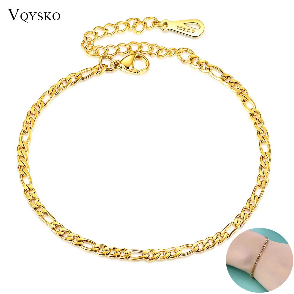 

Hot New Chunky Miami Figaro Chain Bracelet for Women Stainless Steel Curban Link Christmas Gift Wristband Fashion Female Jewelry
