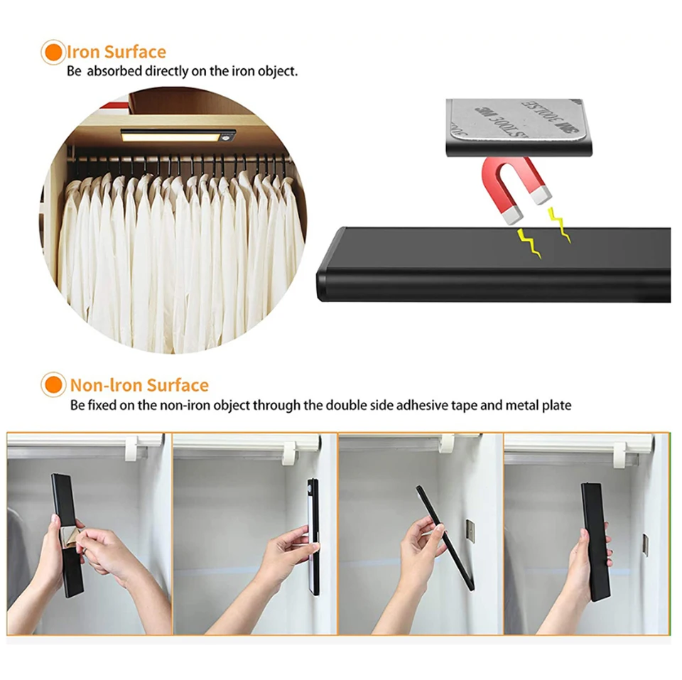 3 color dimmable kitchen led lights cabinet light pir motion sensor thermal led usb rechargeable aluminum shell lamp night light free global shipping