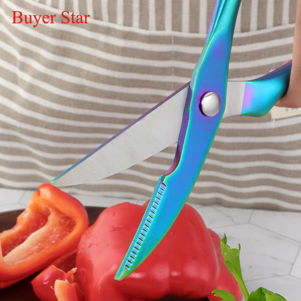 9 8 stainless steel kitchen scissor shear fish duck cutter kitchen gadget knife chicken poultry fish meat vegetables bbq tools free global shipping