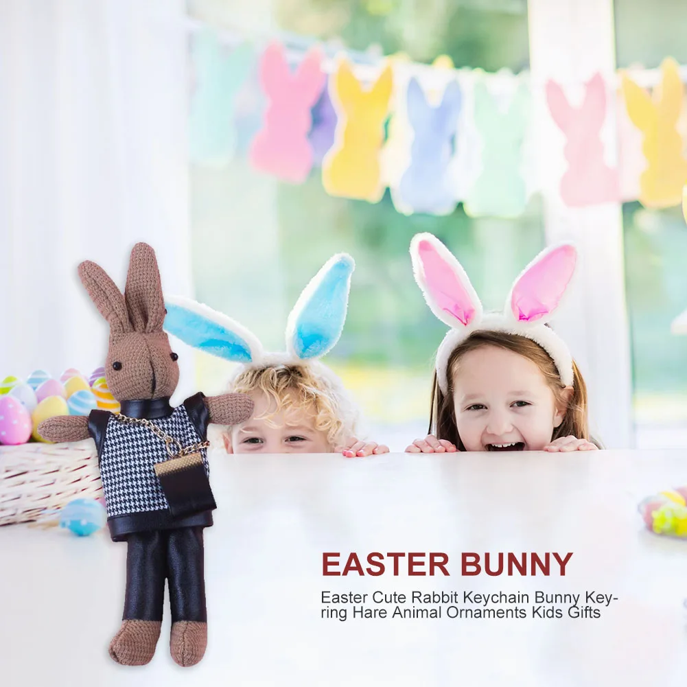 

Keychains Toys New Year Children Gifts Easter Rabbit Keychain Bunny Keyring Ornaments Cartoon Creative mini Measure Keychain#38