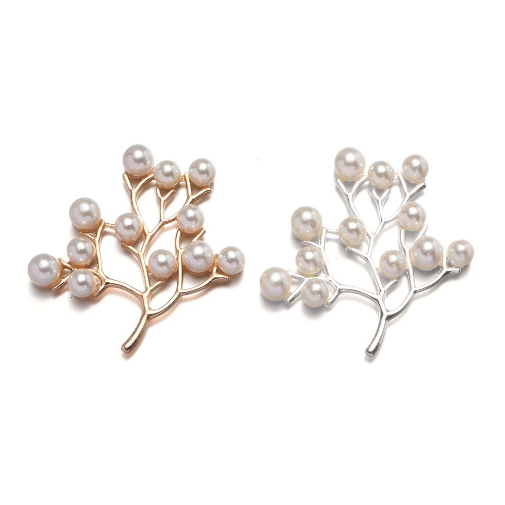 

10pcs/lot alloy pearl tree Branch pendant accessories pearl tree leave connectors for craft DIY jewelry making accessories