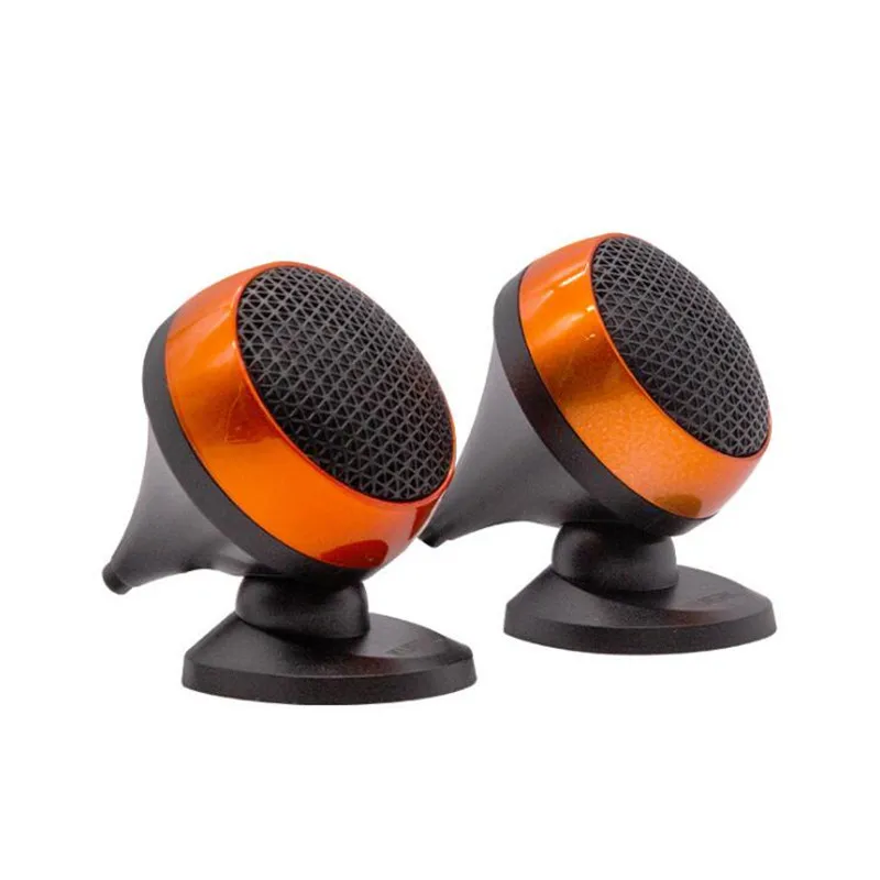 

I KEY BUY 2pcs 1.5 Inch 25mm Core Silk Film Tweeter M8 120W 4 Ohm for Car Nondestructive Modification Orange