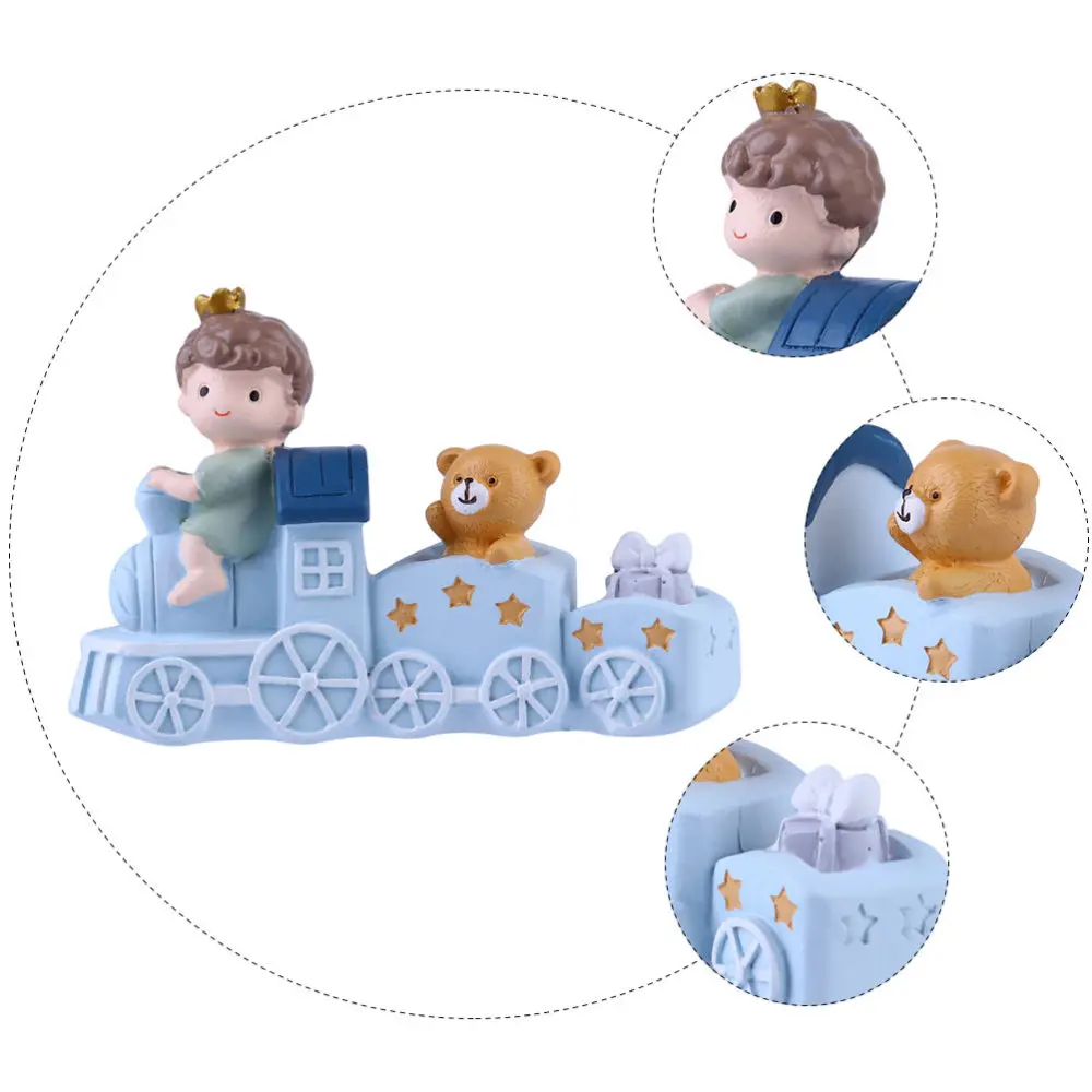 

Cartoon Train Toy Baking Cake Decoration Lovely Dessert Decor Desktop Ornament