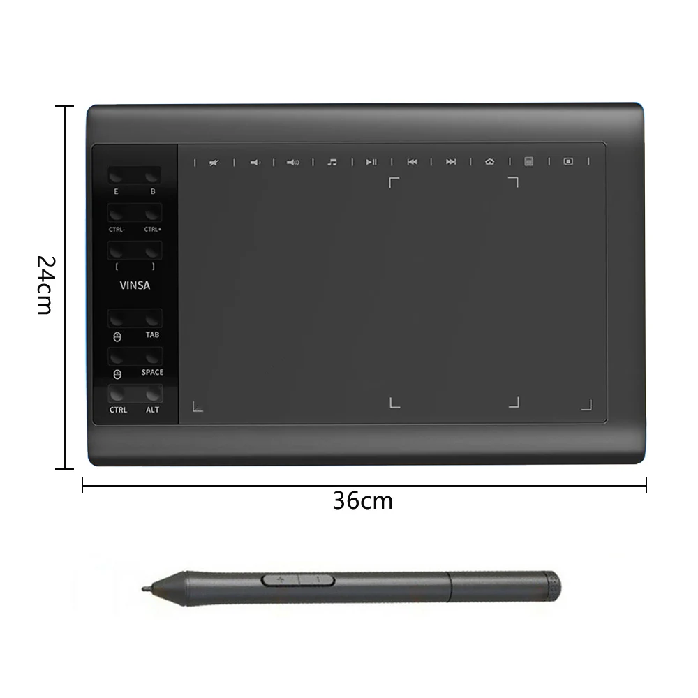 

10x6" Graphic Pen Tablet Drawing Board Graphics Tablet with 8192 Pressure Battery-Free Stylus Support Android/Window/PC/Laptop