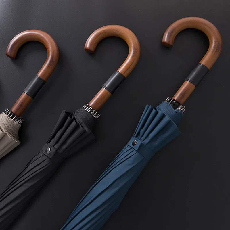 Offerte Parachase 16K Long Umbrella Men Business Giapponese Spesso Ombrello Grande Pioggia Donna Guarda Chuva Ombrelli Da Golf Grandi Antivento