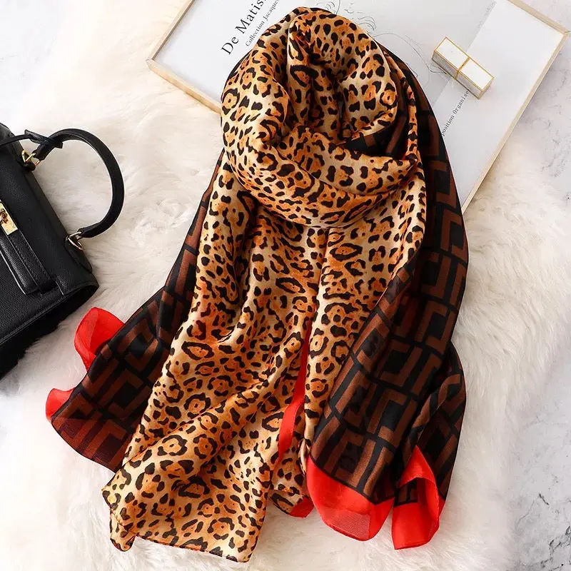 

Silk Scarf Women Print Scarf Flower,Birds,leaf,chains, 100% Natural Silk Wraps Shawls and Scarves 180*90cm Hijabs