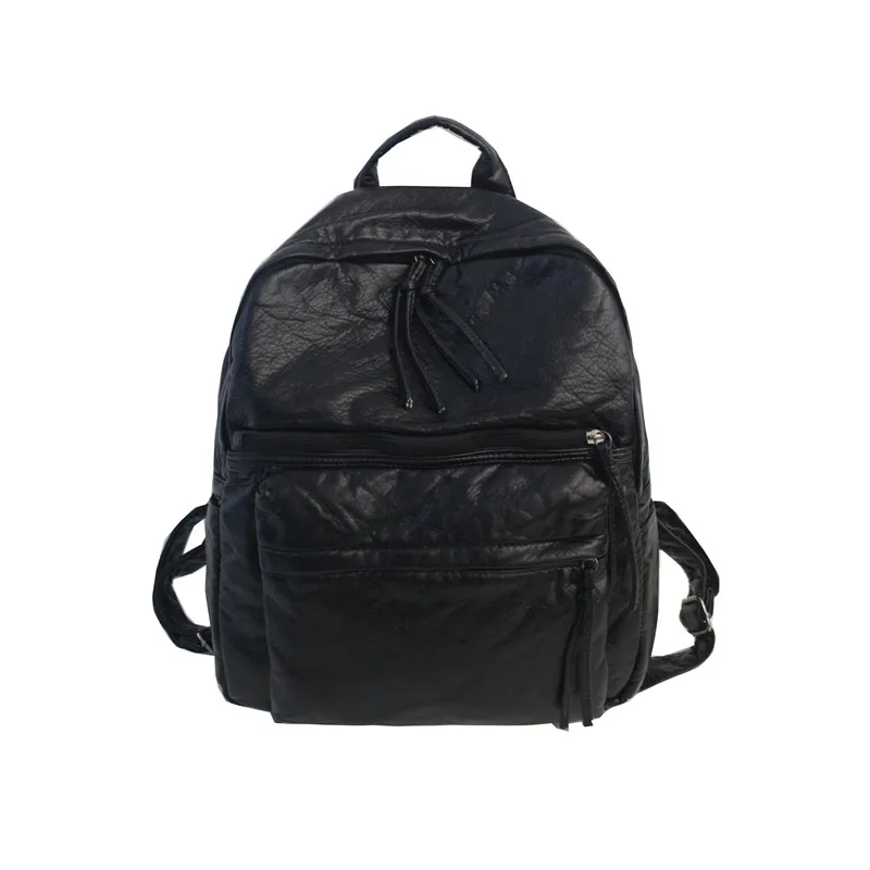 Женский рюкзак высокого качества из искусственной кожи, модные рюкзаки Mochila Feminina Escolar, рюкзак с защитой от кражи, сумка для женщин - Цвет: Черный