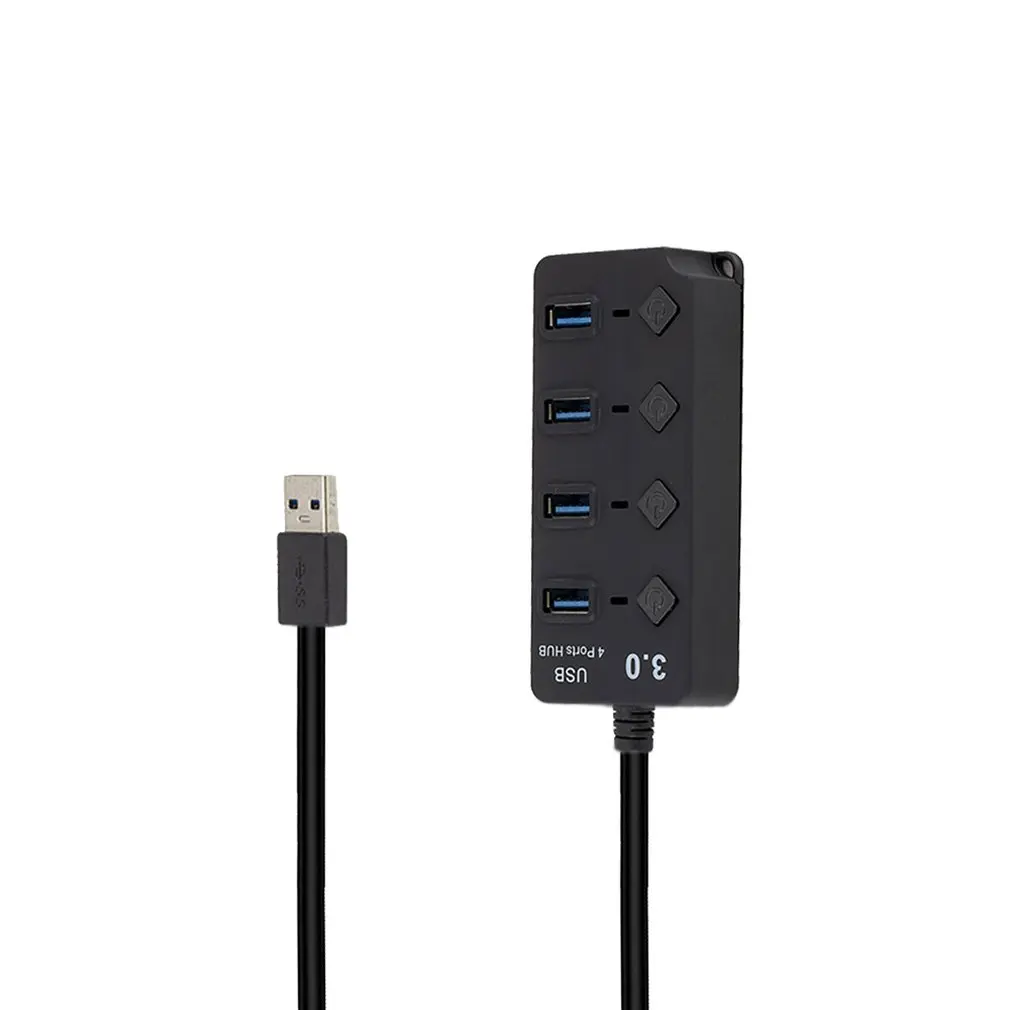 4 порта USB 3 0 концентратор 5 Гбит/с переключателем LED Мульти сплиттер адаптер для