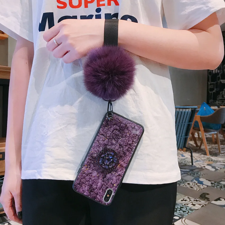 For Redmi Note 5 Pro 6 Case Luxury Marble Glitter Holder for Xiaomi Mi A2 Lite 8 SE Mi8 Mix Max 2 3 Cover Bling |