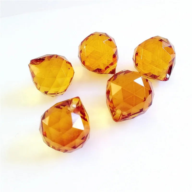 Хрустальные шарики для люстры 20 мм 5 штук разные цвета стеклянные фэн-шуй призмы