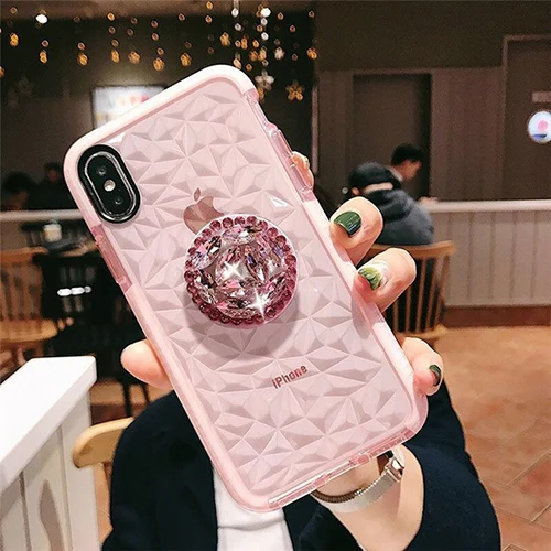 A8 Для samsung S8 S9 S10 Note10 9 меховой шар+ Кристалл 3D Кронштейн+ ремешок Алмазный чехол для iphone 11 Pro 6 7 8 Plus XS MAX XR чехол для телефона - Цвет: A8