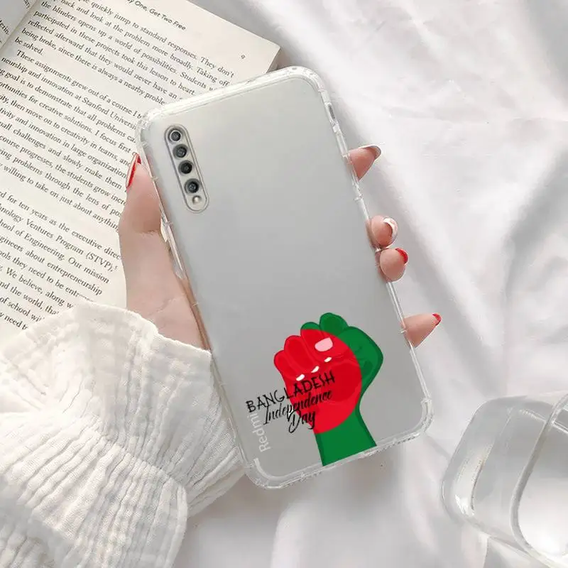 

Bangladesh flag Phone Case Transparent for xiaomi Redmi note cc K 30 10 20 8 9 8 S E T X PRO