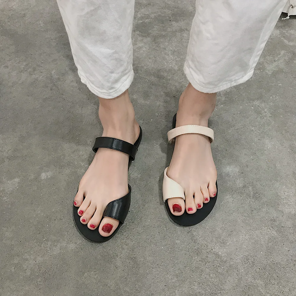 

Women Slippers Summer New Trend Sandals And Slippers For Women Outer Simple Fashion Casual Lazy PU Leather Comfy Slides Soft