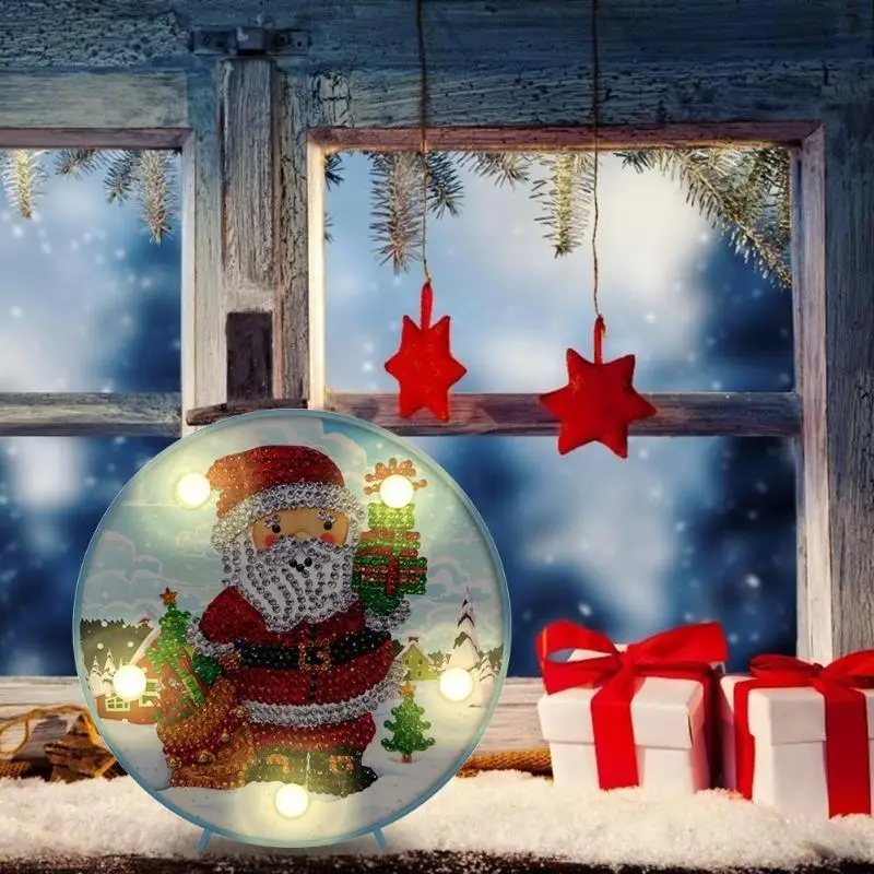 Утолщённой меховой опушкой DIY алмазная живопись Светодиодный лампа частичная