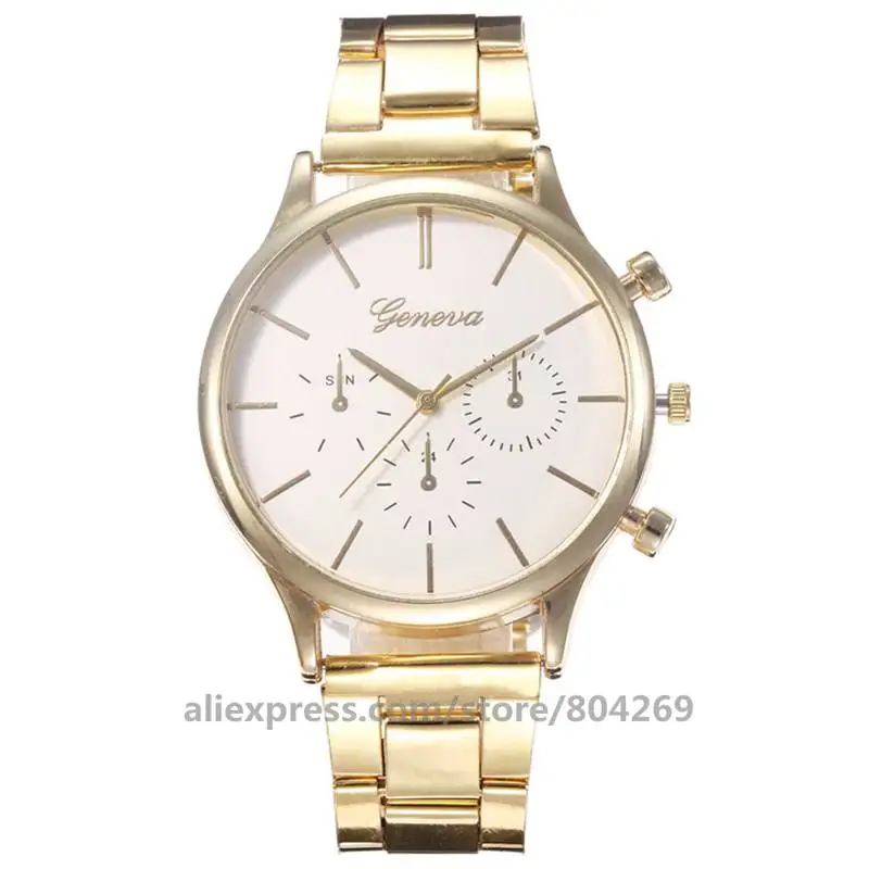 Wholesale Men Casual Geneva Watches Fashion Ladies Alloy Quartz Wristwatches 920359