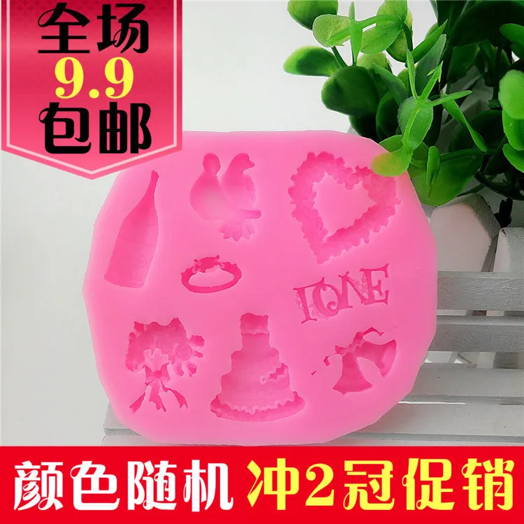 Рождественские животные любовь птица цветок колокольчик 3D силиконовые