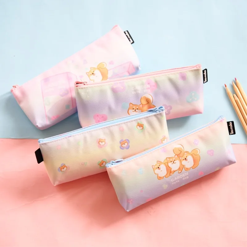 1 шт. кавайный чехол для карандаша Садовая щенка холст подарок школьные карандаши