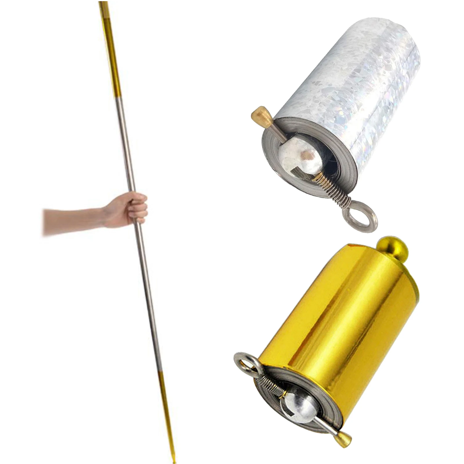 Portable Metal Appearing Cane with Teaching Cards Pocket Staff Stage Trick for Amateur Beginners Ma gic Accessorie | Спорт и