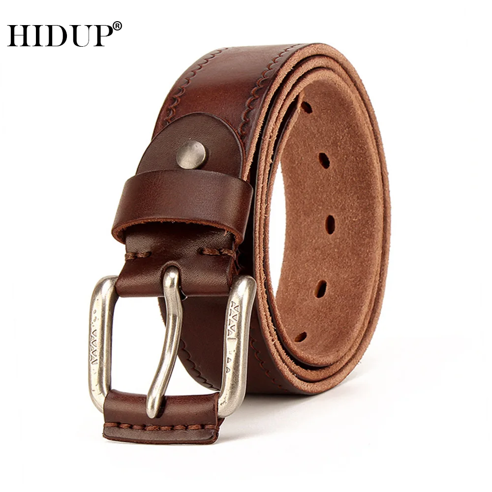 HIDUP высококачественный однотонный ремень из натуральной коровьей кожи в стиле