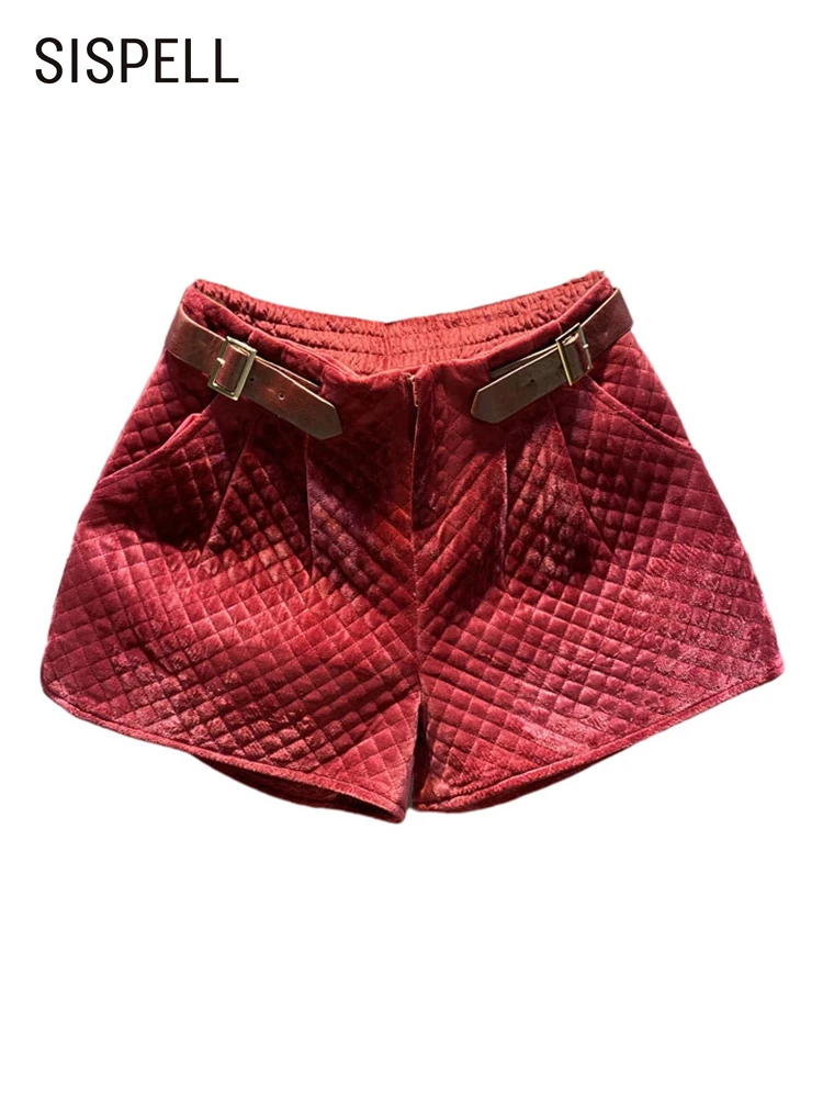 

Женские повседневные шорты SISPELL с высокой талией, короткие свободные брюки с широкими штанинами и карманами в стиле пэчворк, осенняя модная ...