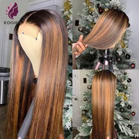 transparent lace highlight dark brown colored pre plucked straight 13x4 lace front human hair wigs 5x5 silk top wig for women