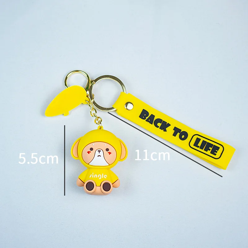 

2021Fashionable Student Backpack Key Chains Couples Collocation Keyring Puppy Pet Memorial For Men's Women's Gift Keychain