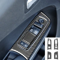 carbon fiber window lifting switch panel cover overlay door button frame sticker fit for dodge charger 2015car accessories