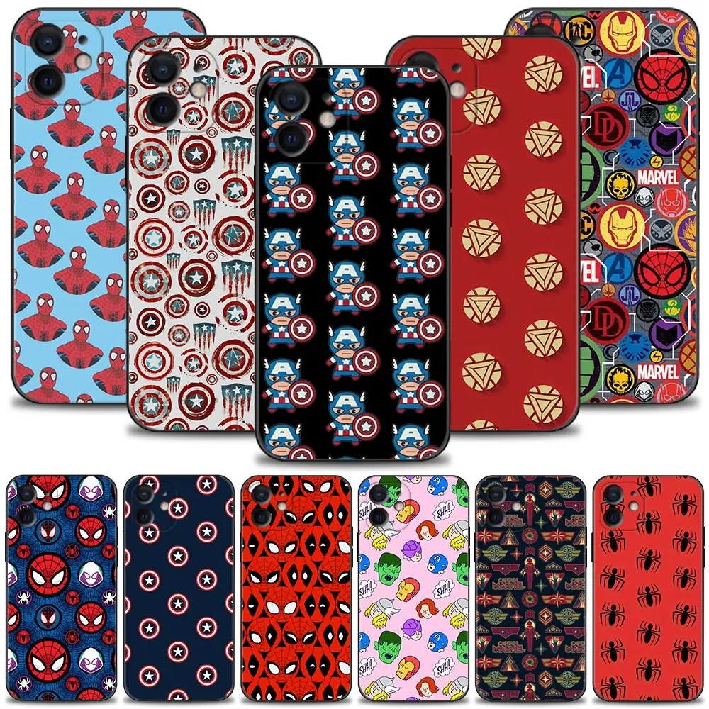

Silicone Phone Case For iPhone 13 12 11 Pro Max Mini XS X XR 7 8 6 6S Plus Thin Soft Cover Shell Cool Marvel Spiderman