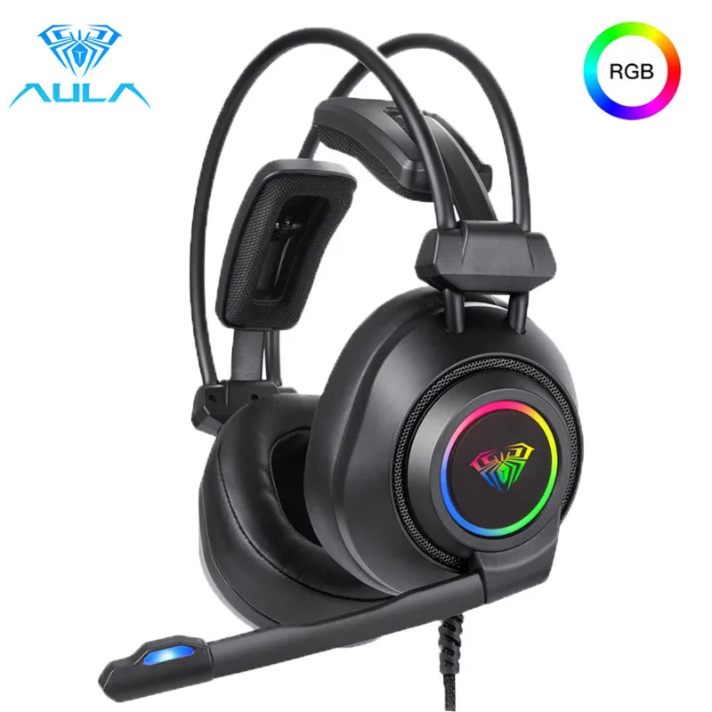 

Наушники настраиваемые игровые с микрофоном, RGB-подсветкой и шумоподавлением