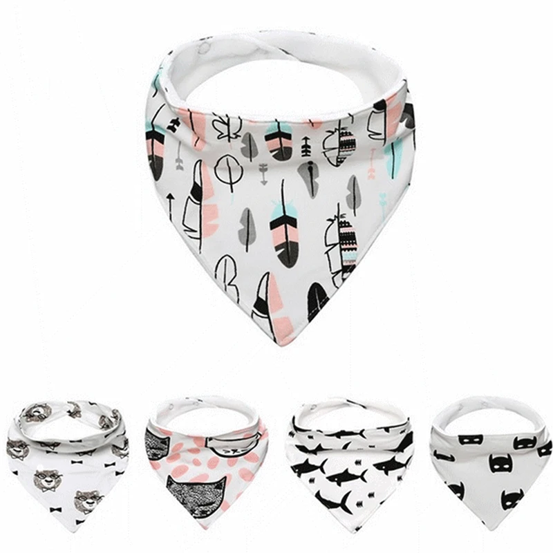 

Baby Bibs Soft Cloth Bandana Drool Bibs Feeding Saliva Towel Baby Bibs Burp Cloths Printed Dribble Waterproof Bibs
