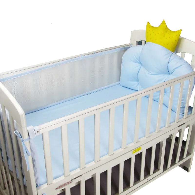 Crown Breathable Type Baby Bed Bumper Set 5 Pcs , Newborn Baby Crib Bumper, Kids Crib Around Cushion , Baby Cot Protector Pillows