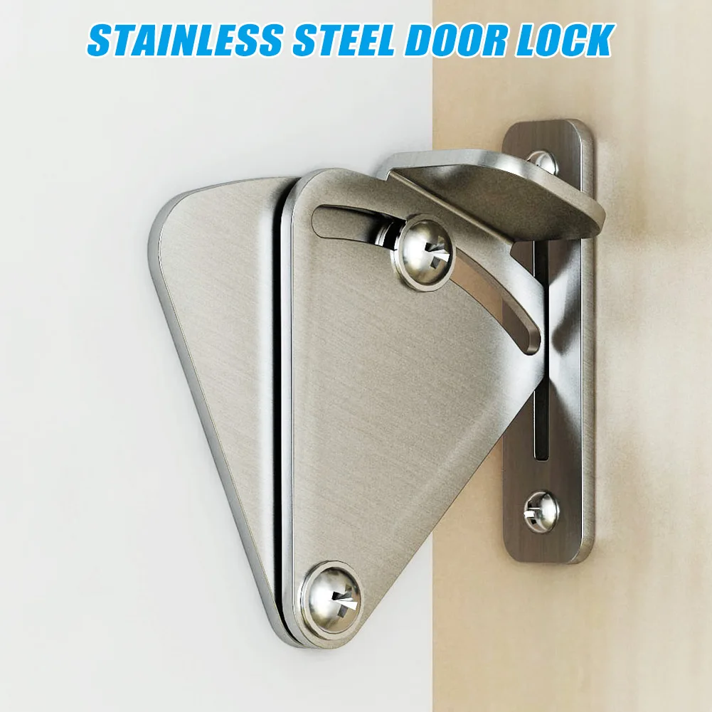 

One Set Stainless Steel Lock for Sliding Barn Door Wood Latch Gate Doors Easy DIY xqmg Door Locks Hardware Home Improvement 2021