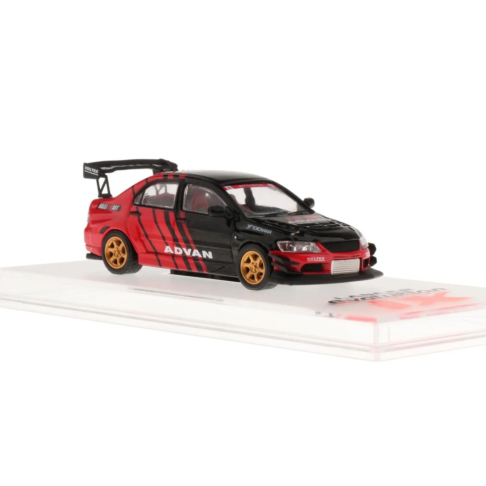

1/64 Alloy Diecast Model Car Mitsubishi Lancer Evo 9 Advan & Dispaly Stand Ornaments for Friends Gifts
