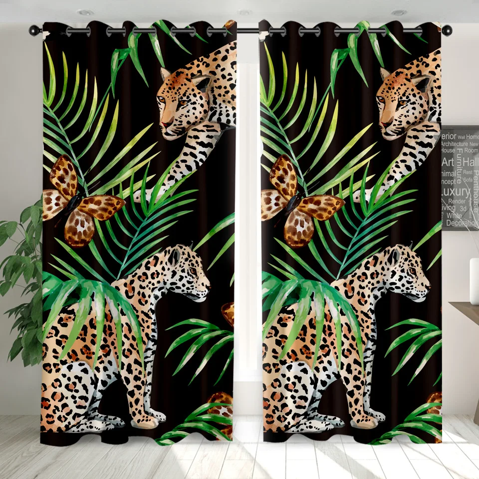 Светонепроницаемые шторы SOFTBATF с леопардовым принтом для спальни гостиной