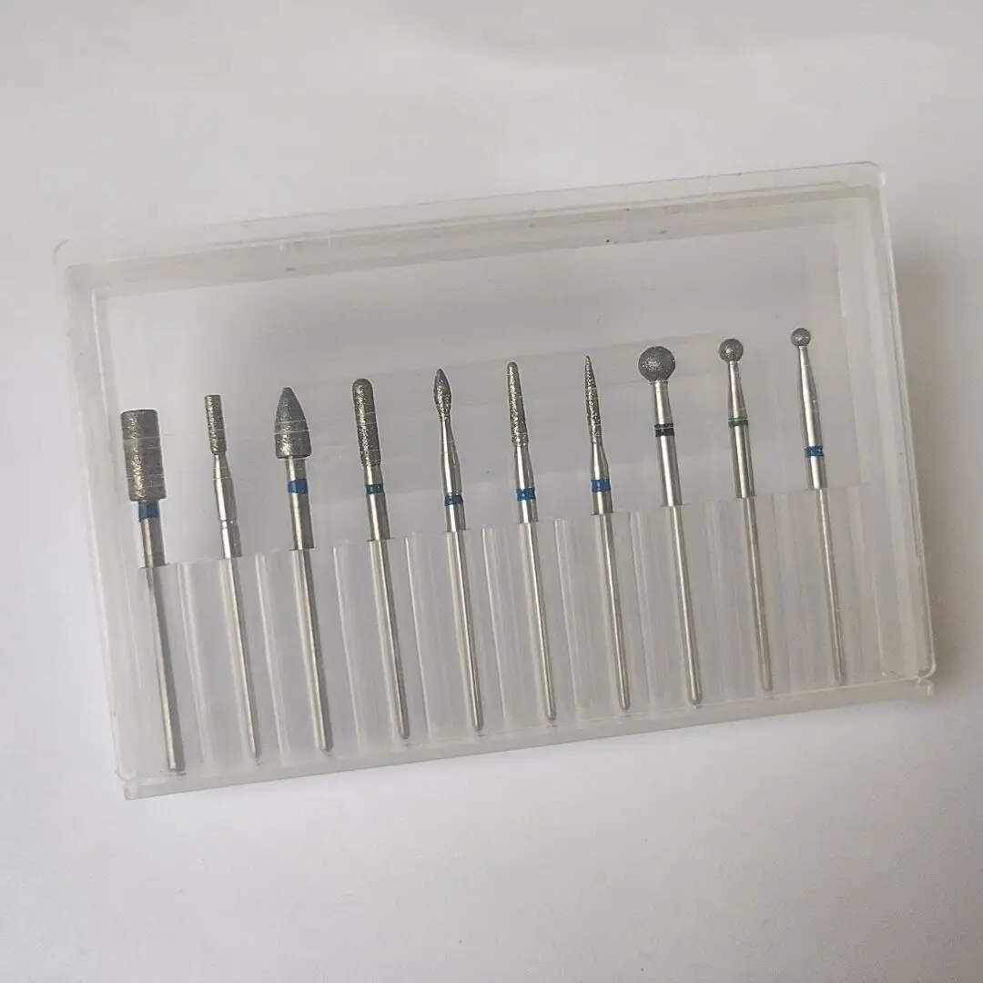 10pcs/Set Nail Drill Bits Diamond Cutters for Manicure Cuticle Burr Milling Cutter for Pedicure Nails Accessories Tools